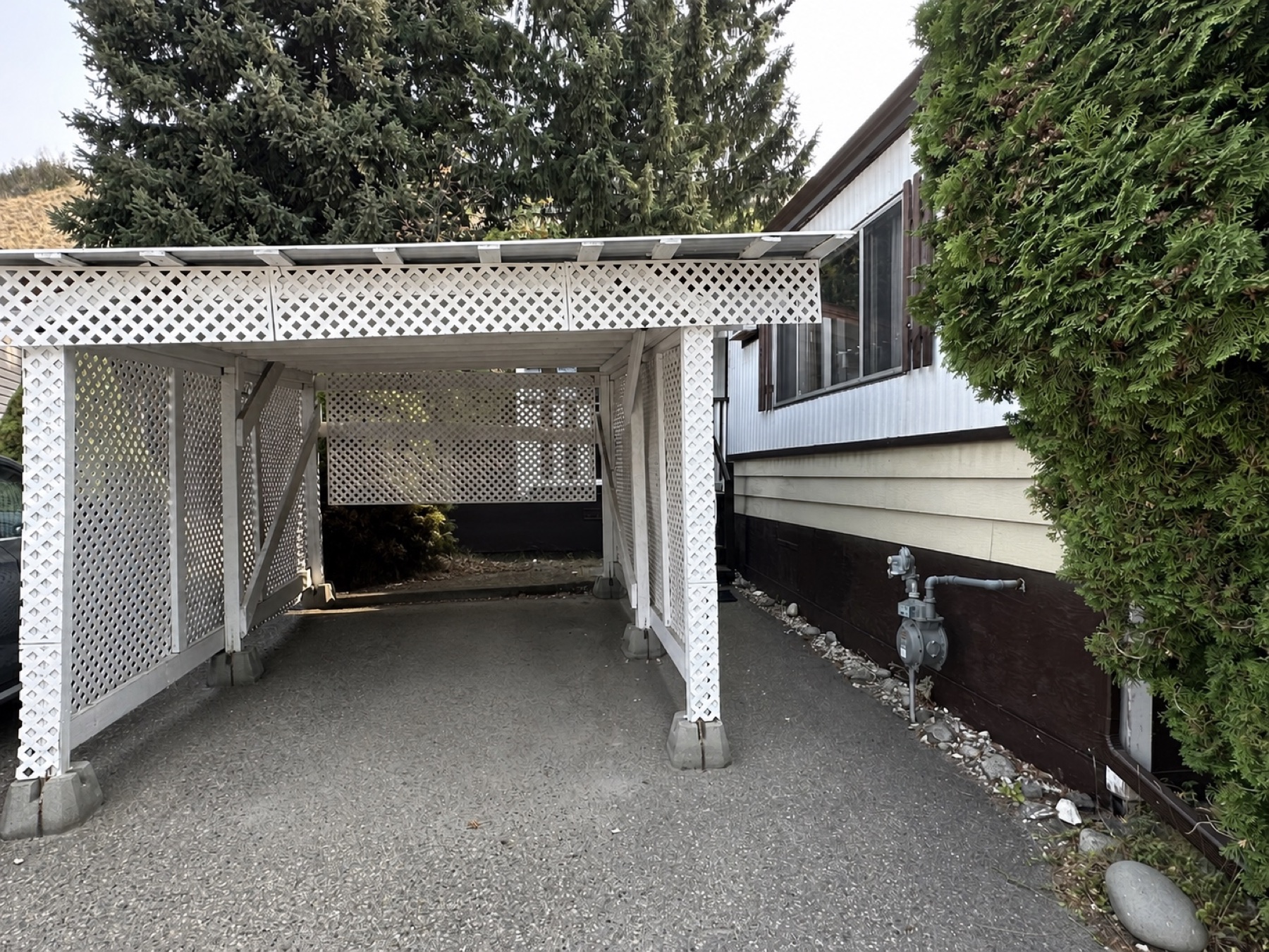 Detached covered carport